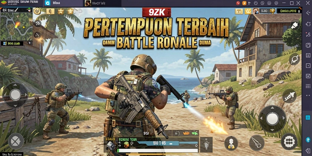 Tangkapan layar dari aksi seru dalam game Battle Royale 9ZK.