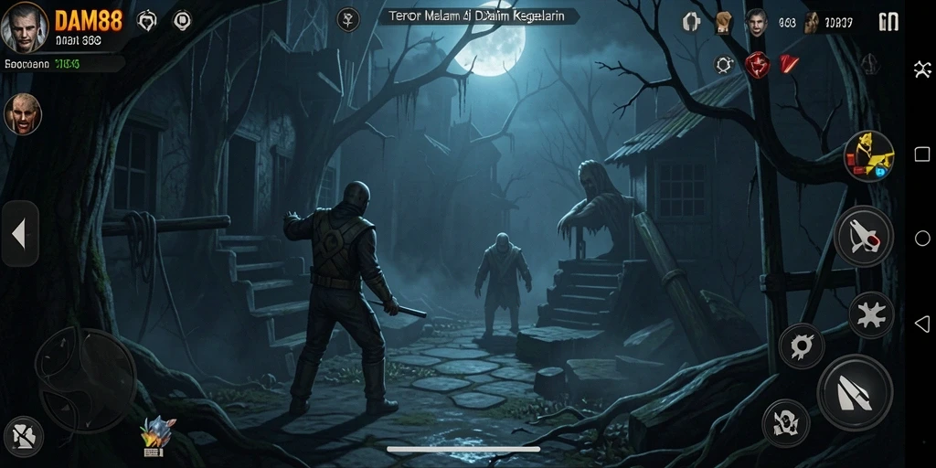 Screenshot DAM88 menampilkan suasana mencekam yang memenuhi layar.