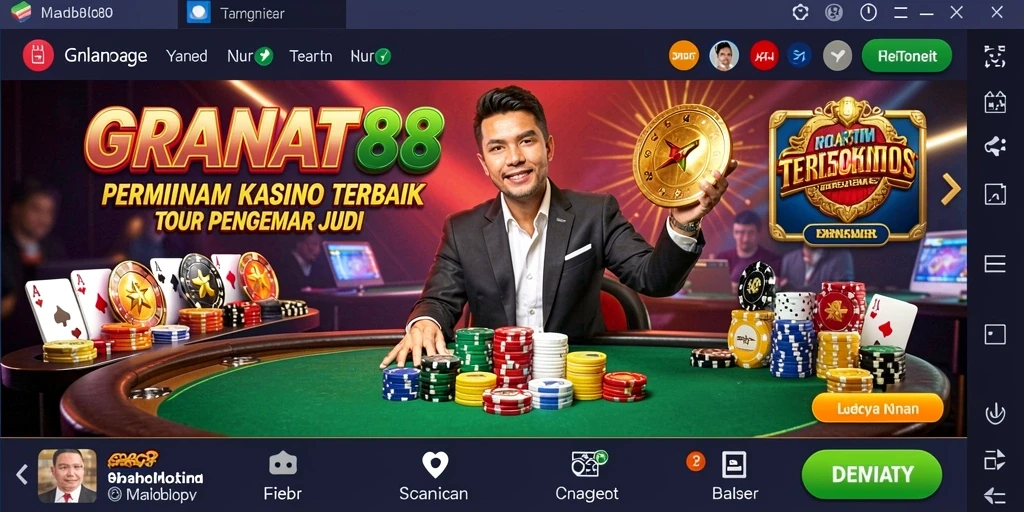 Screenshot GRANAT88 menampilkan gameplay seru dan grafis menarik di aplikasi Kasino.