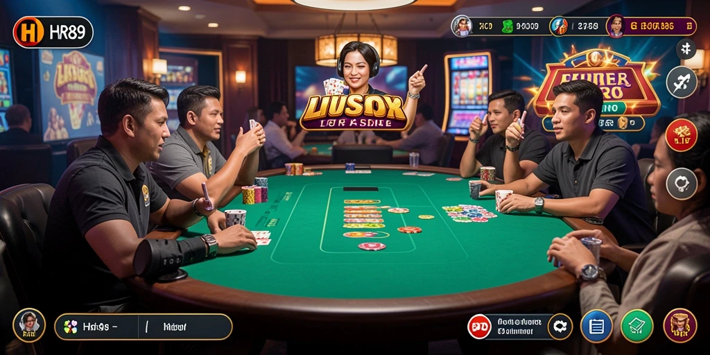 Screenshot gameplay yang menampilkan suasana Live Casino yang mendebarkan.