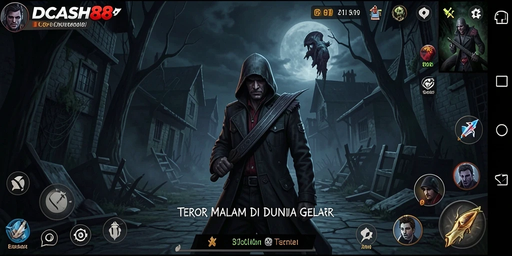Tampilan gameplay IDCASH88 dengan suasana Horror yang mencekam.