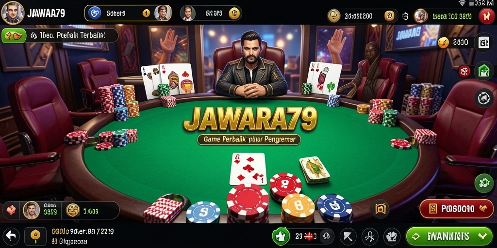 Tampilan gameplay seru di JAWARA79 saat bermain Poker.