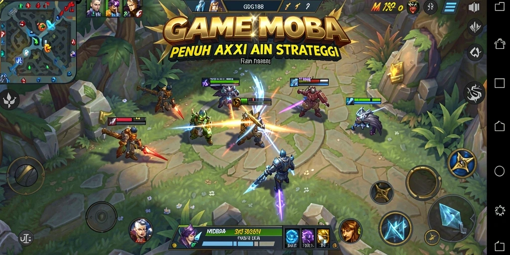 Gameplay seru dengan karakter MOBA yang beragam.