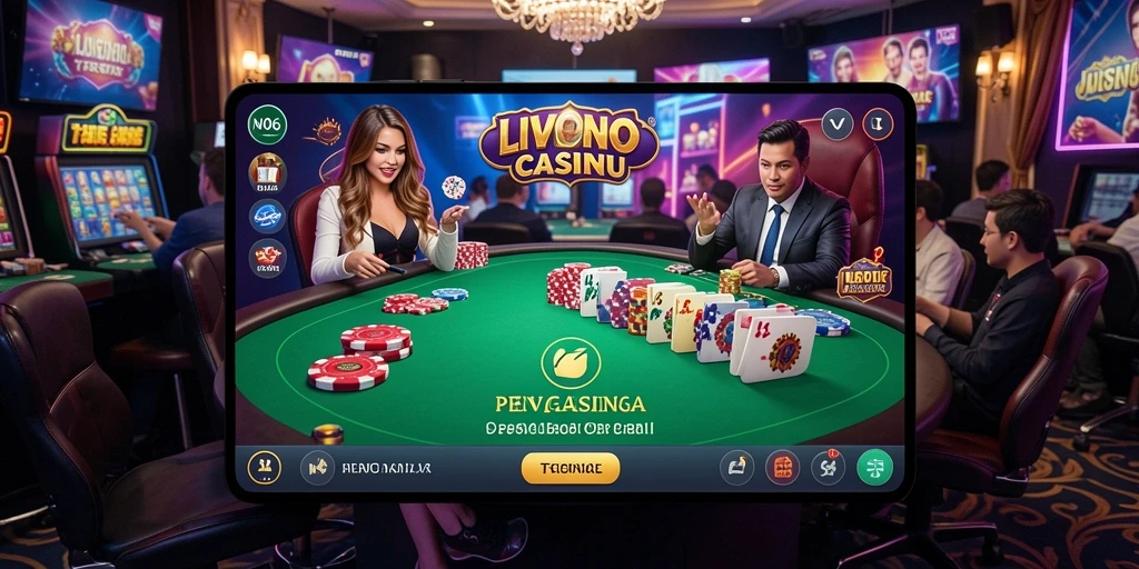 Tampilan menarik dari permainan Live Casino N06 dengan dealer langsung.