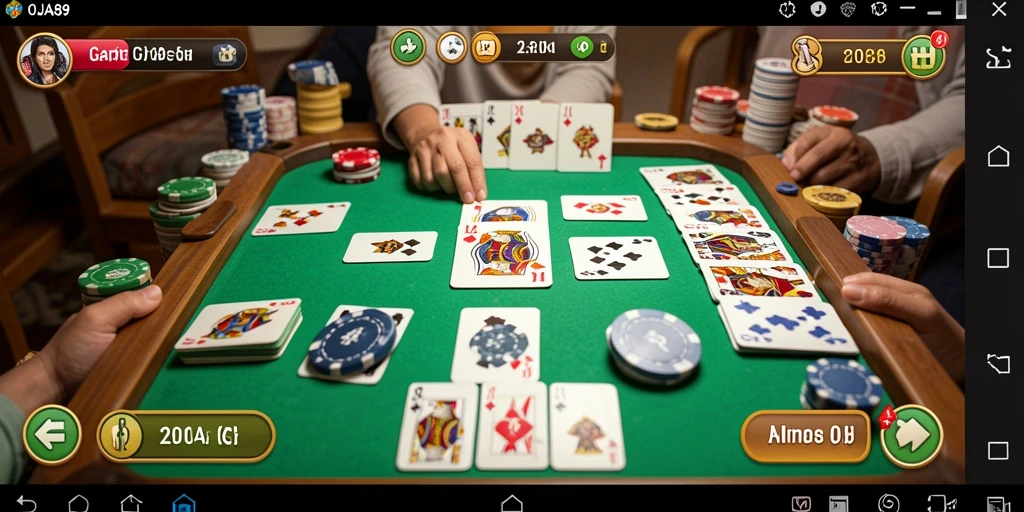 Screenshot gameplay OJA89 yang menampilkan suasana seru permainan Gaple.
