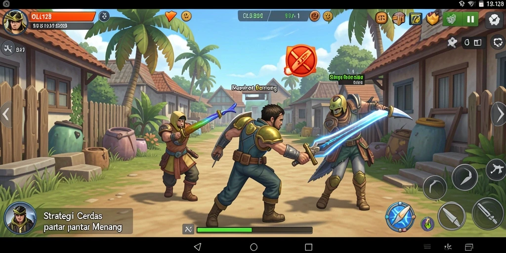 Screenshot gameplay OLX128 menampilkan aksi strategi seru.