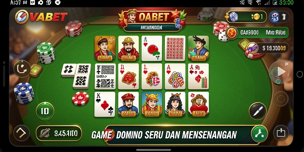 Tampilan gameplay menarik dari OVABET saat bermain Domino.