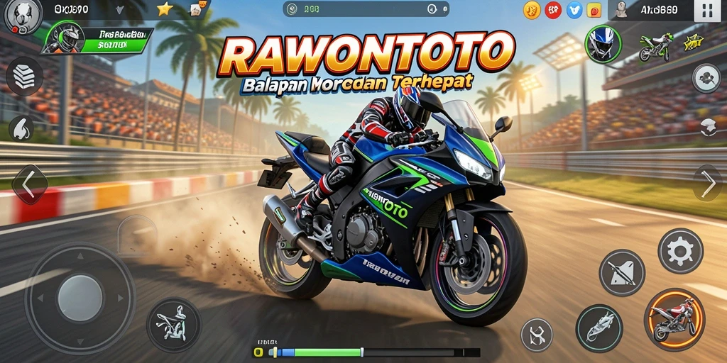 Tampilan menarik dari balapan motor di RAWONTOTO menunjukkan aksi mendebarkan.