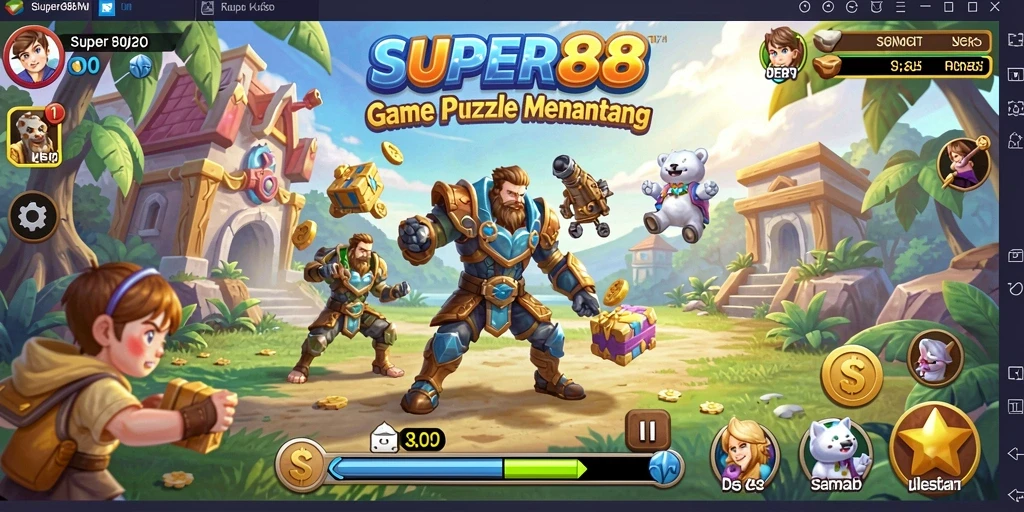 Screenshot utama gameplay SUPER88 menampilkan tantangan puzzle yang menarik.