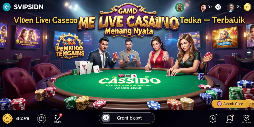 Gameplay menarik SVIPSIDN dengan dealer profesional dan suasana kasino langsung.