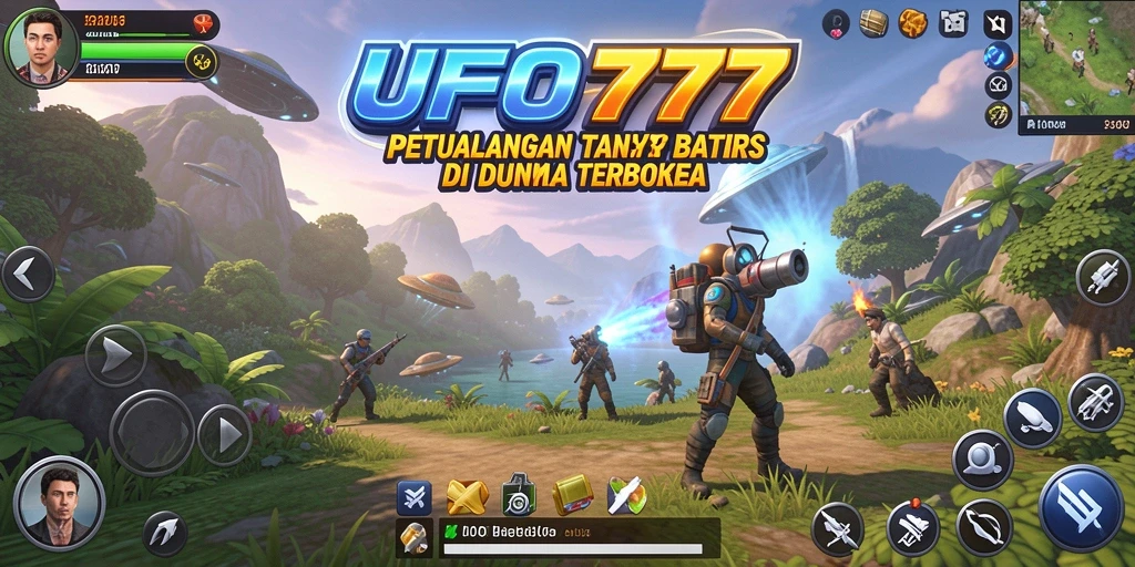 Tangkapan layar dari gameplay UFO777 di dunia Open World yang luas.