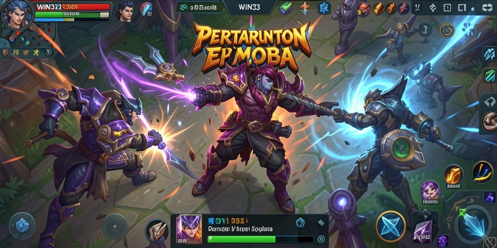 Tampilan gameplay seru dari permainan WIN33 dalam genre MOBA.